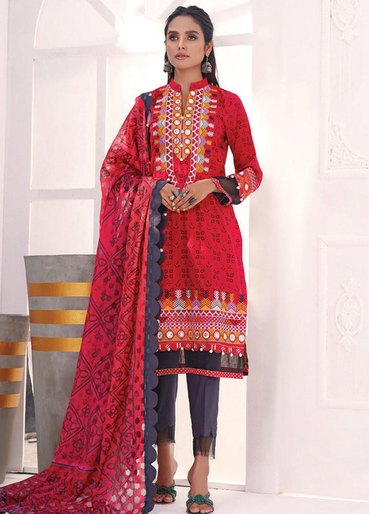 Coco by Al Zohaib Embroidered Cambric Suits Unstitched 3 Piece AZ21CC D-09 - Winter Collection