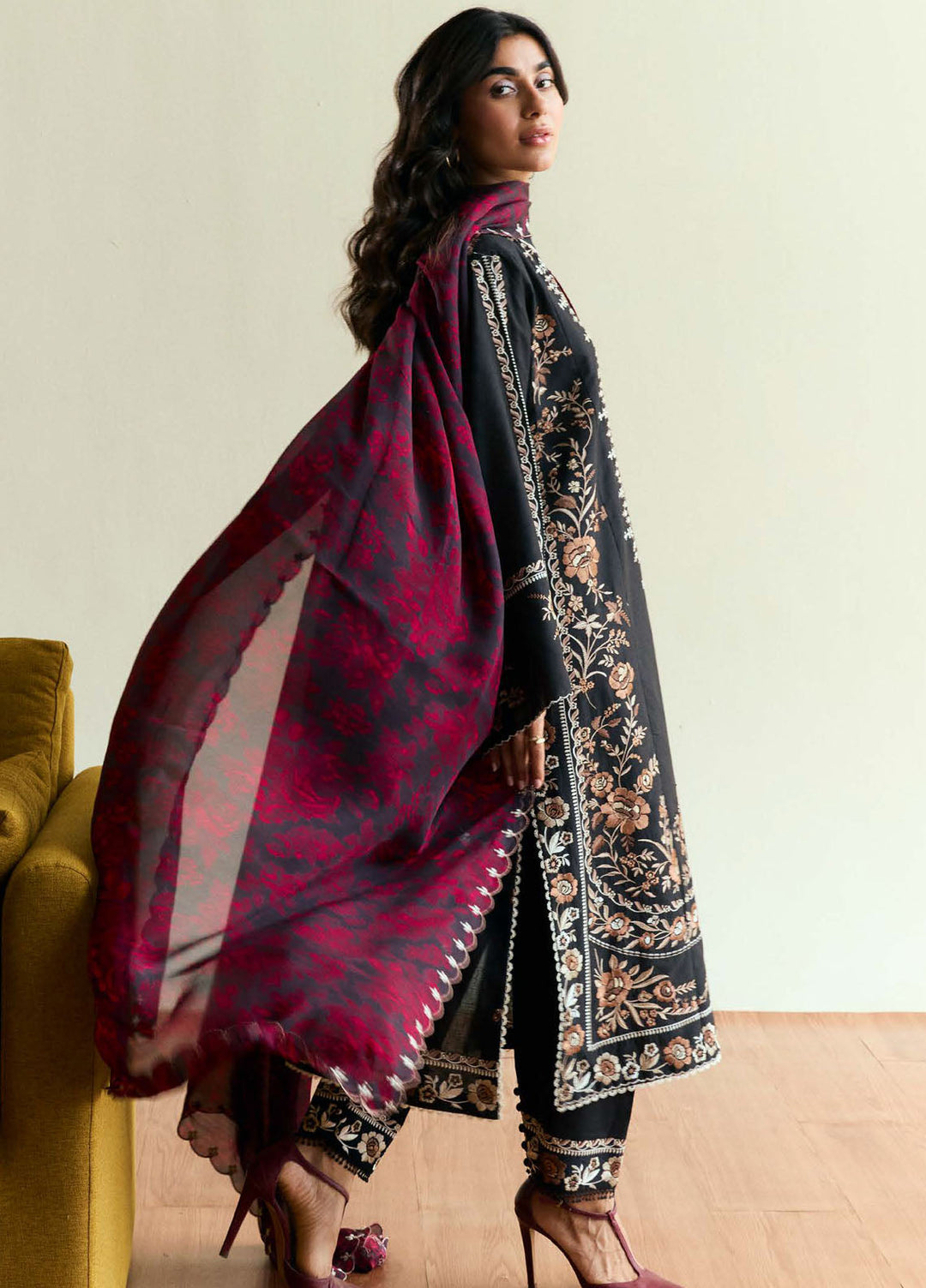 Coco by Zara Shah Jahan Embroidered Lawn Suits Unstitched 3 Piece CZS25EE D-02 Velour - Summer Collection
