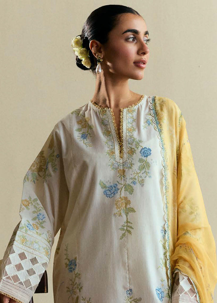 Coco by Zara Shah Jahan Embroidered Lawn Suits Unstitched 3 Piece CZS25EE D-03 Solace - Summer Collection