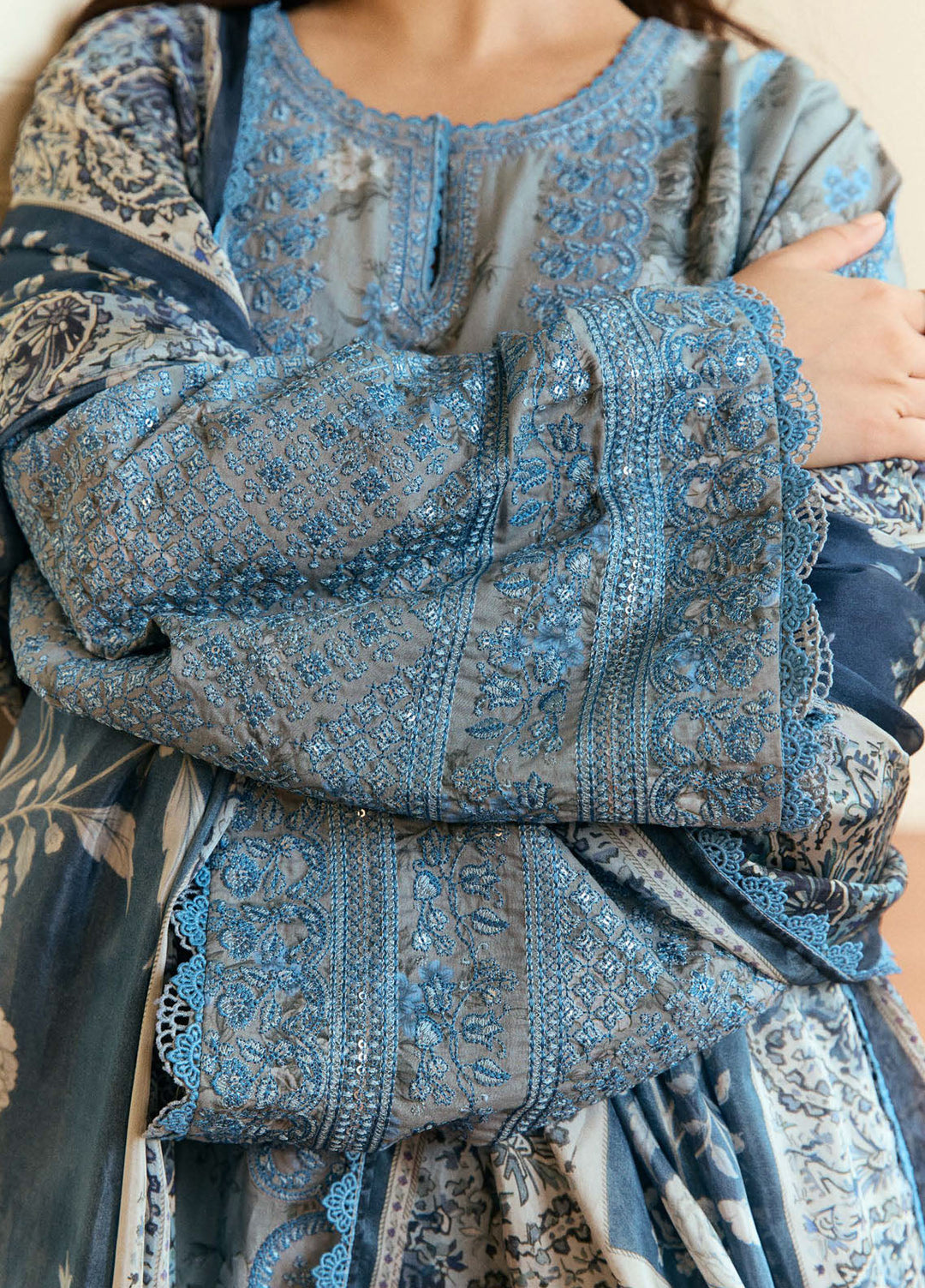 Coco by Zara Shah Jahan Embroidered Lawn Suits Unstitched 3 Piece CZS25EE D-06 Fleuron - Summer Collection