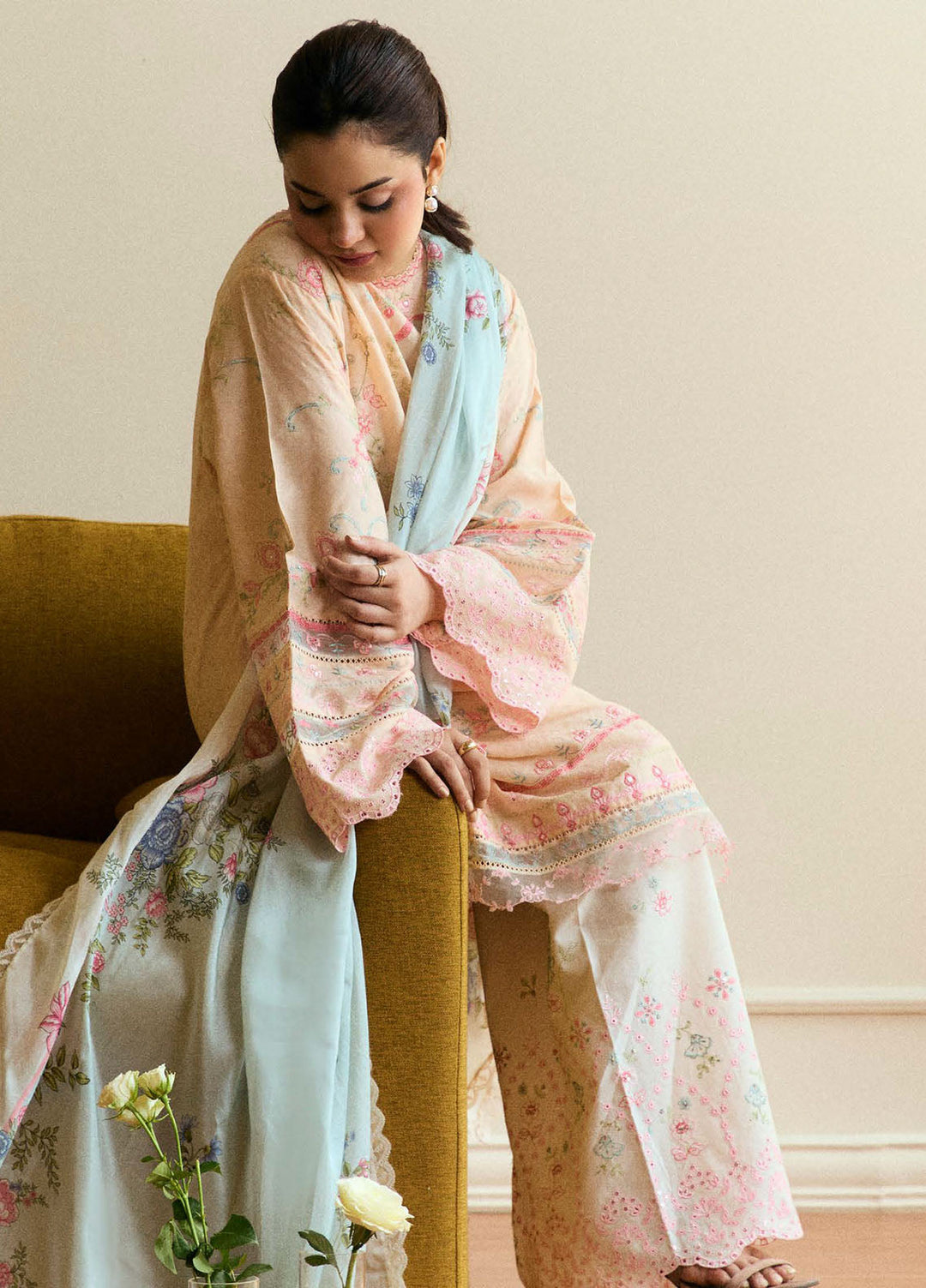 Coco by Zara Shah Jahan Embroidered Lawn Suits Unstitched 3 Piece CZS25EE D-07 Lumen - Summer Collection