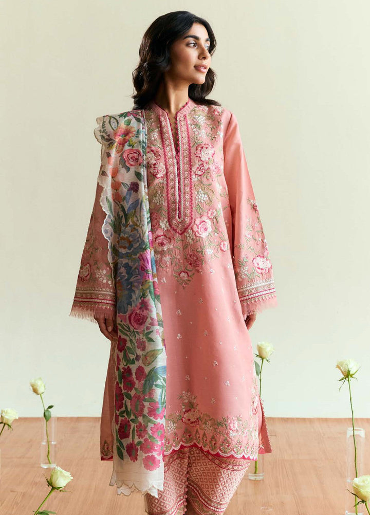 Coco by Zara Shah Jahan Embroidered Lawn Suits Unstitched 3 Piece CZS25EE D-09 Sable - Summer Collection