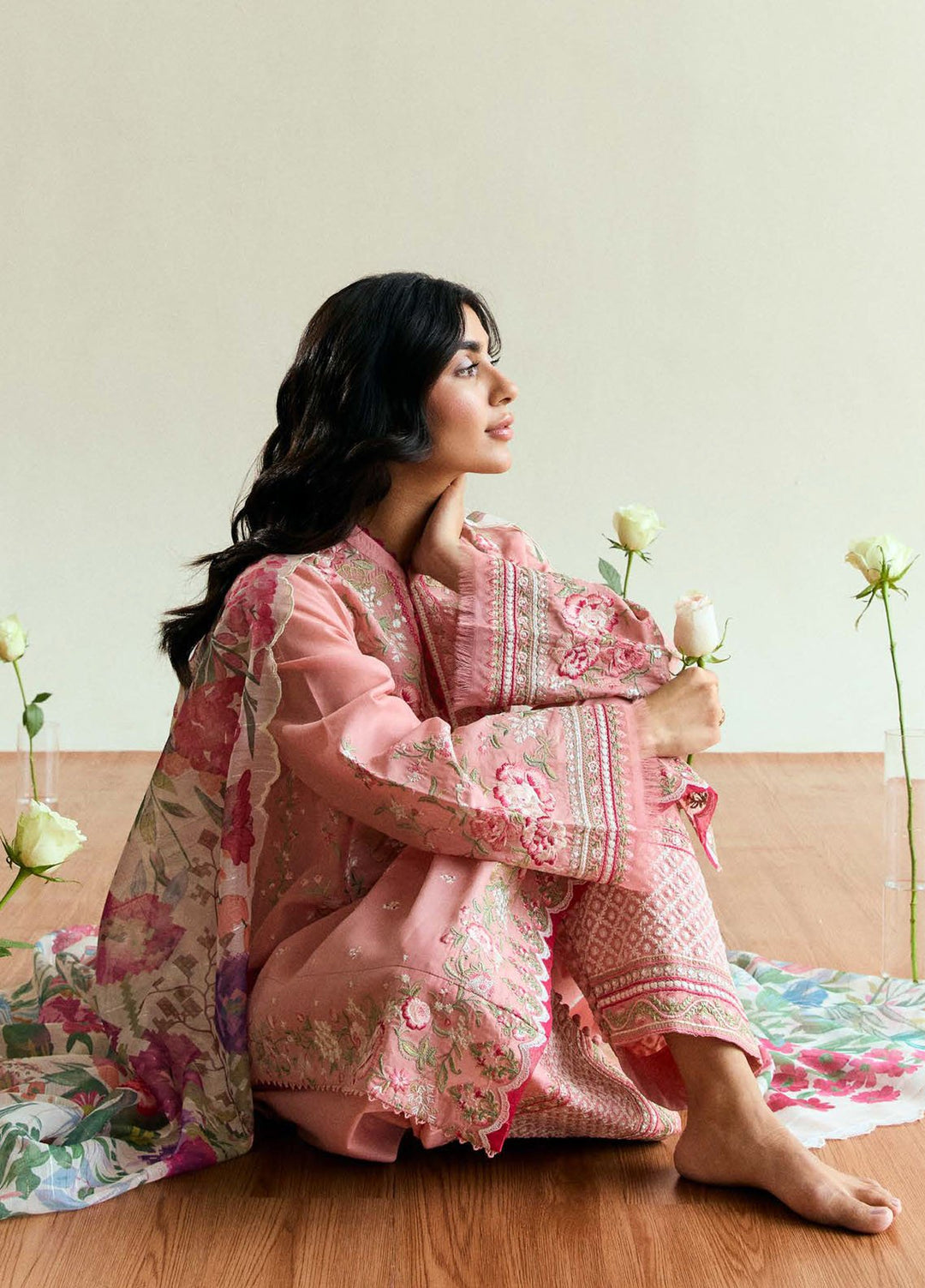 Coco by Zara Shah Jahan Embroidered Lawn Suits Unstitched 3 Piece CZS25EE D-09 Sable - Summer Collection