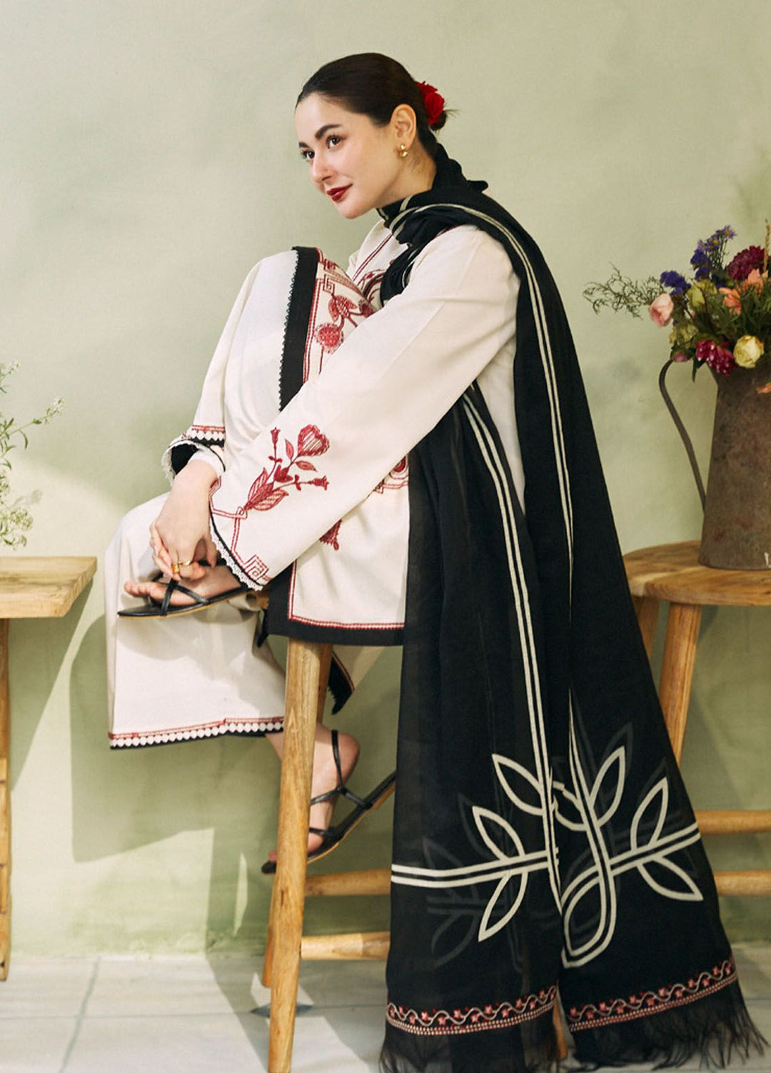 Coco by Zara Shahjahan Embroidered Jacquard Suits Unstitched 3 Piece CZS24L D-3A Gul Mohar - Summer Collection