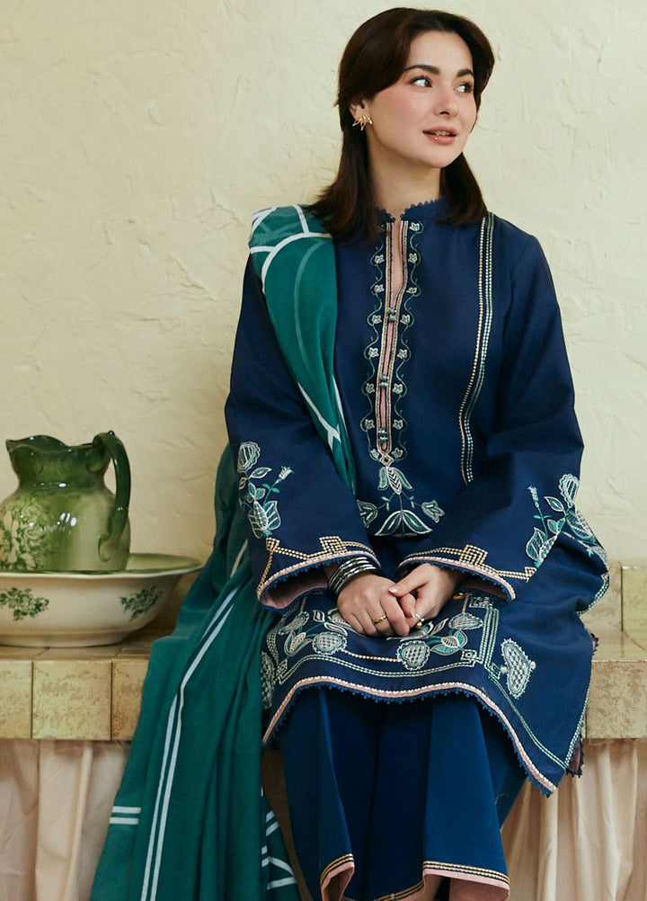 Coco by Zara Shahjahan Embroidered Jacquard Suits Unstitched 3 Piece CZS24L D-3B Gul Mohar - Summer Collection