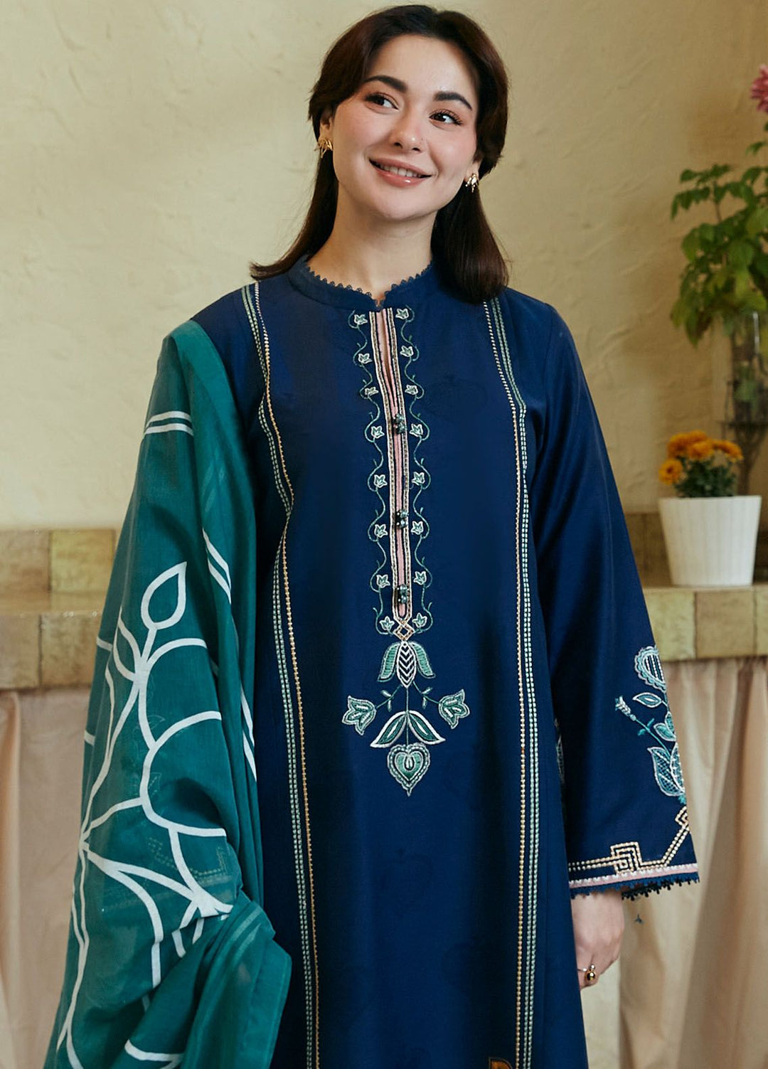 Coco by Zara Shahjahan Embroidered Jacquard Suits Unstitched 3 Piece CZS24L D-3B Gul Mohar - Summer Collection