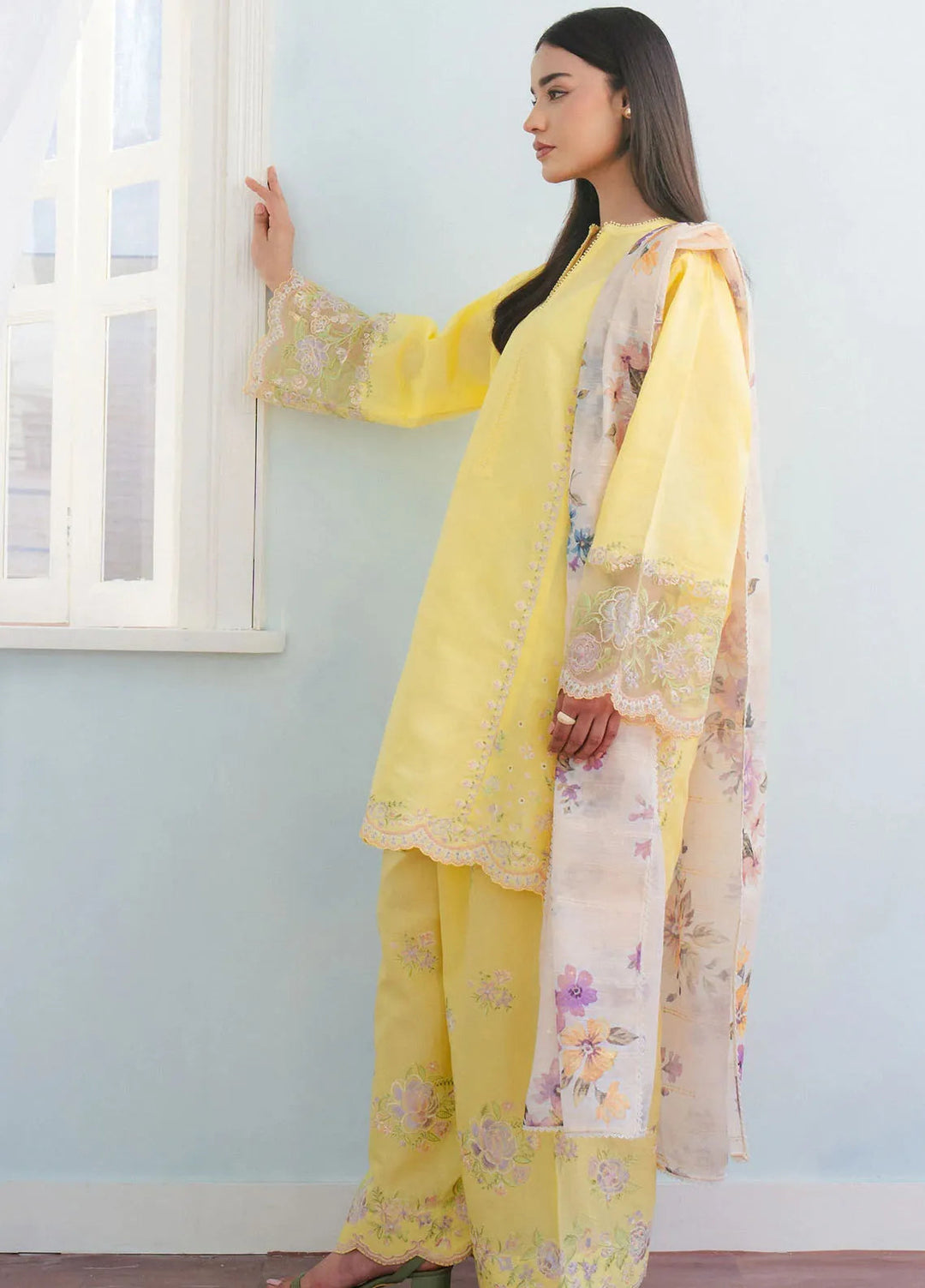 Coco By Zara Shahjahan Embroidered Jacquard Suits Unstitched 3 Piece CZS25L D8A Meadow - Summer Collection