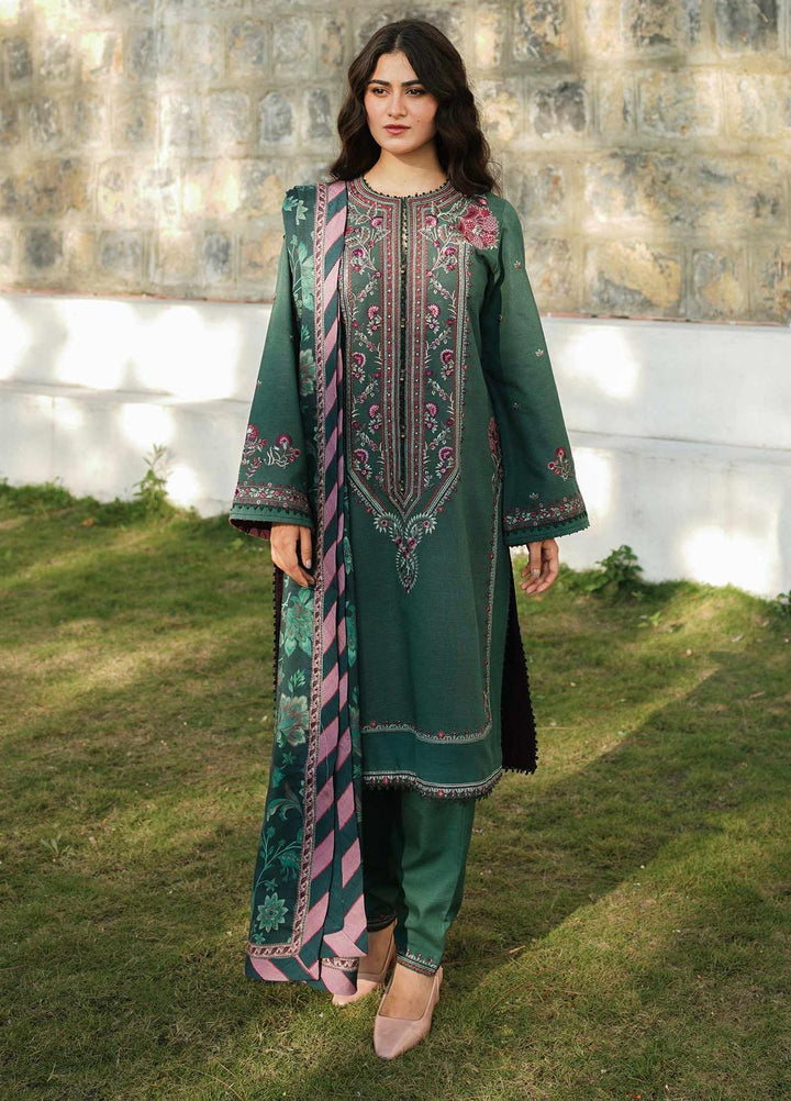 Coco By Zara Shahjahan Embroidered Khaddar Suits Unstitched 3 Piece CZS22W 1A - Winter Collection