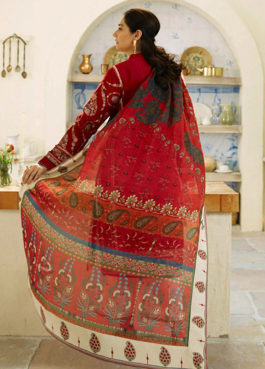 Coco By Zara Shahjahan Embroidered Lawn Suit Unstitched 3 Piece CZS24E D-03 Kashmir Kali - Festive Collection