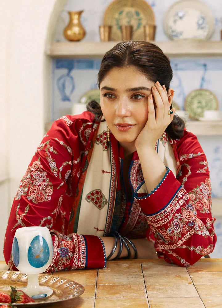 Coco By Zara Shahjahan Embroidered Lawn Suit Unstitched 3 Piece CZS24E D-03 Kashmir Kali - Festive Collection