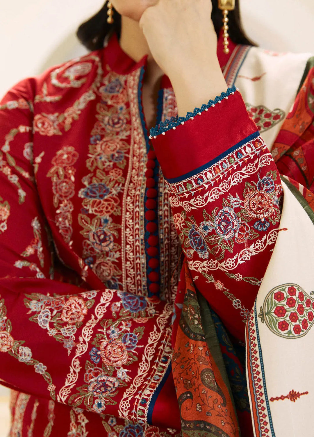 Coco By Zara Shahjahan Embroidered Lawn Suit Unstitched 3 Piece CZS24E D-03 Kashmir Kali - Festive Collection