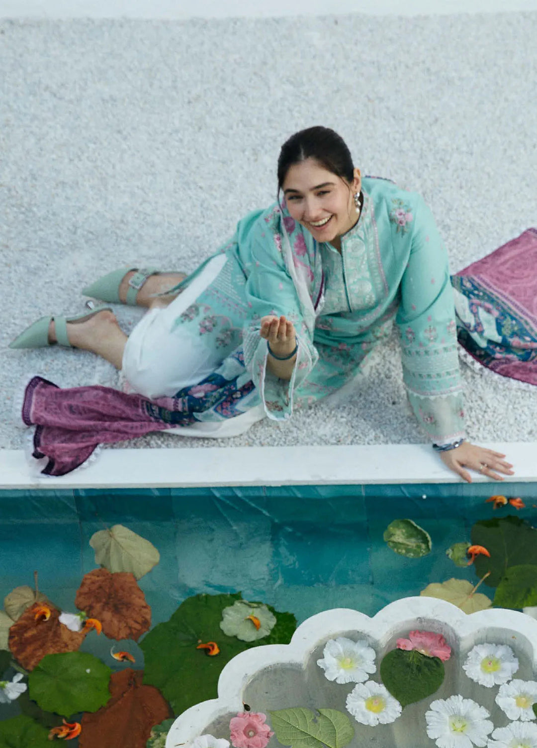 Coco By Zara Shahjahan Embroidered Lawn Suit Unstitched 3 Piece CZS24E D-05 Shaam - Festive Collection