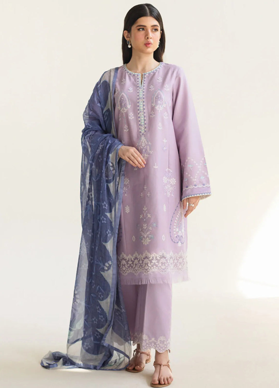 Coco by Zara Shahjahan Embroidered Lawn Suit Unstitched 3 Piece CZS24L2 10B Lovent - Summer Collection