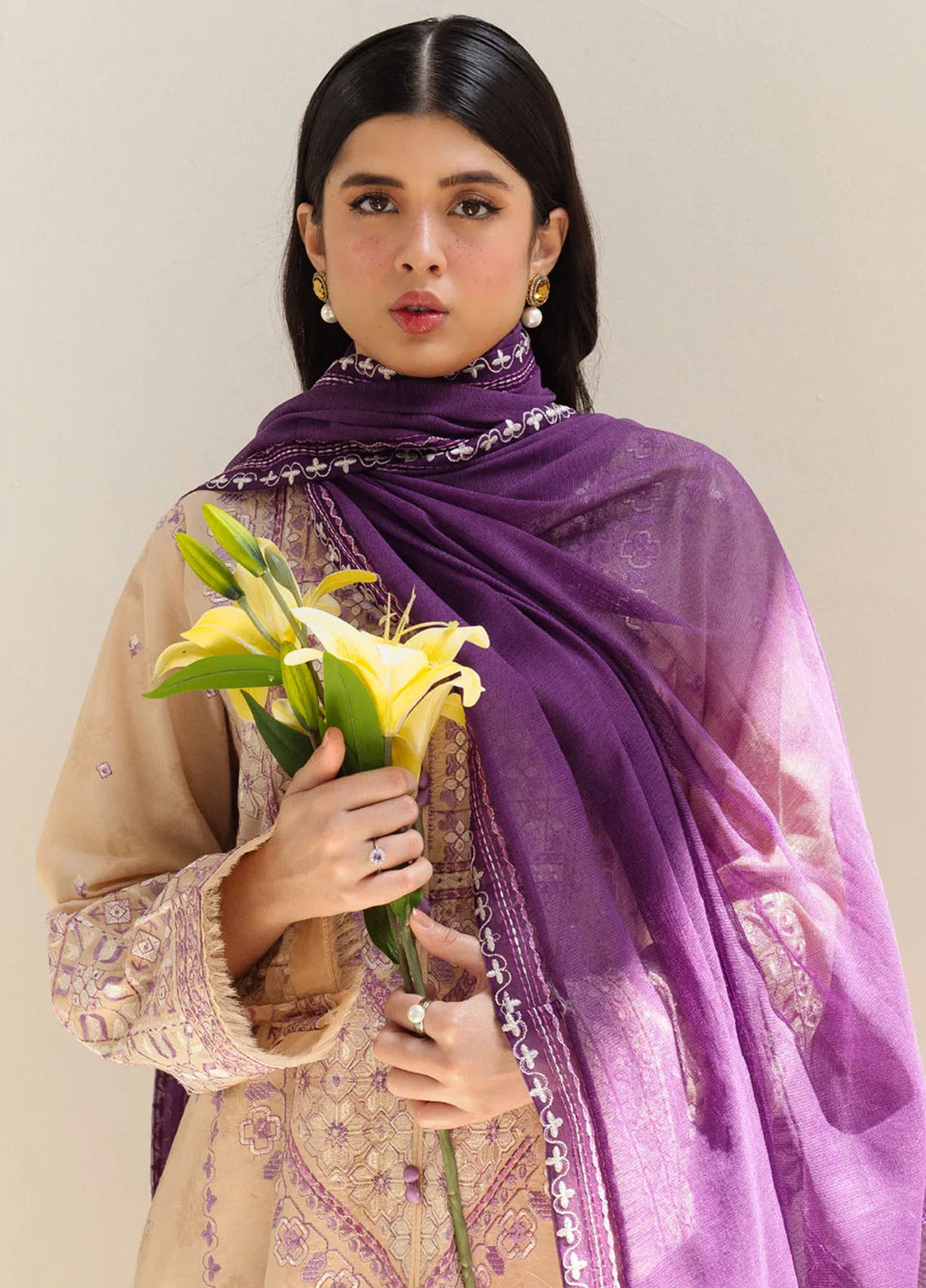 Coco by Zara Shahjahan Embroidered Lawn Suit Unstitched 3 Piece CZS24L2 5B Dinara - Summer Collection