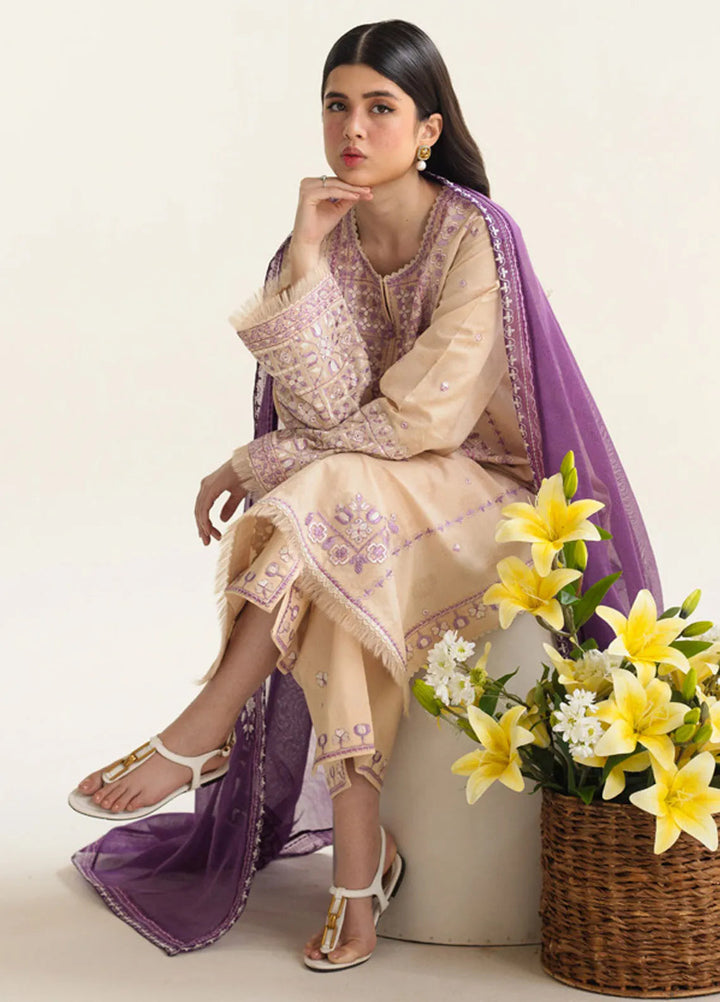 Coco by Zara Shahjahan Embroidered Lawn Suit Unstitched 3 Piece CZS24L2 5B Dinara - Summer Collection