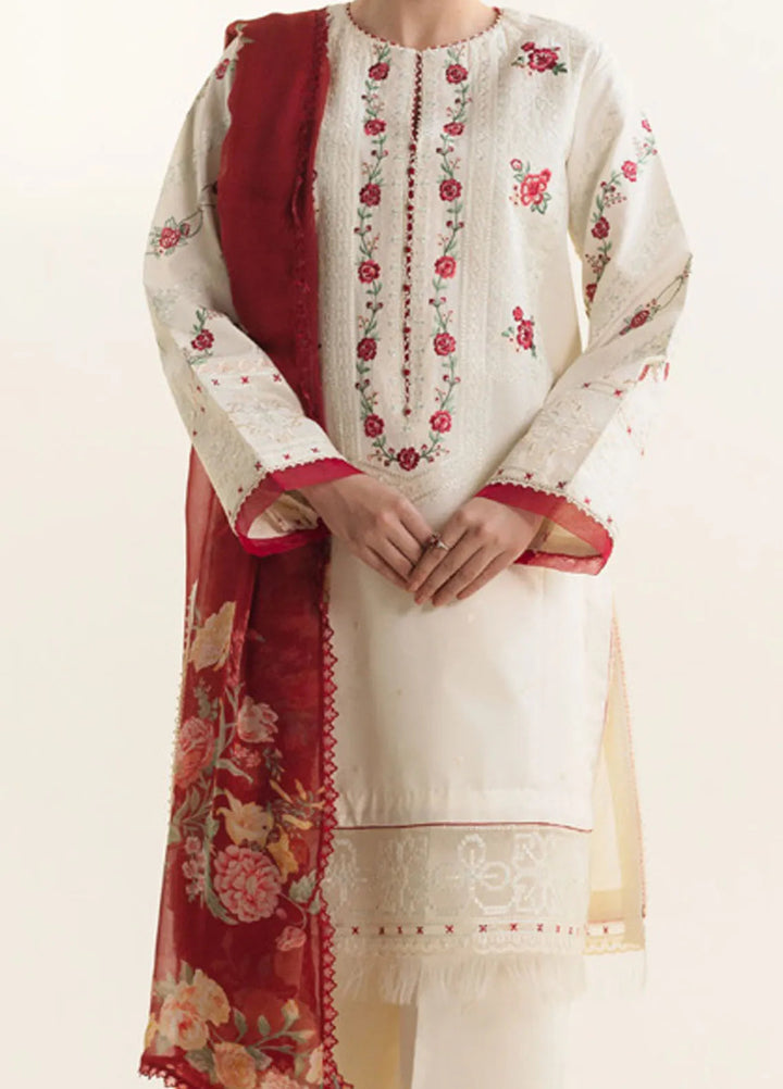 Coco by Zara Shahjahan Embroidered Lawn Suit Unstitched 3 Piece CZS24L2 6A Ayra - Summer Collection