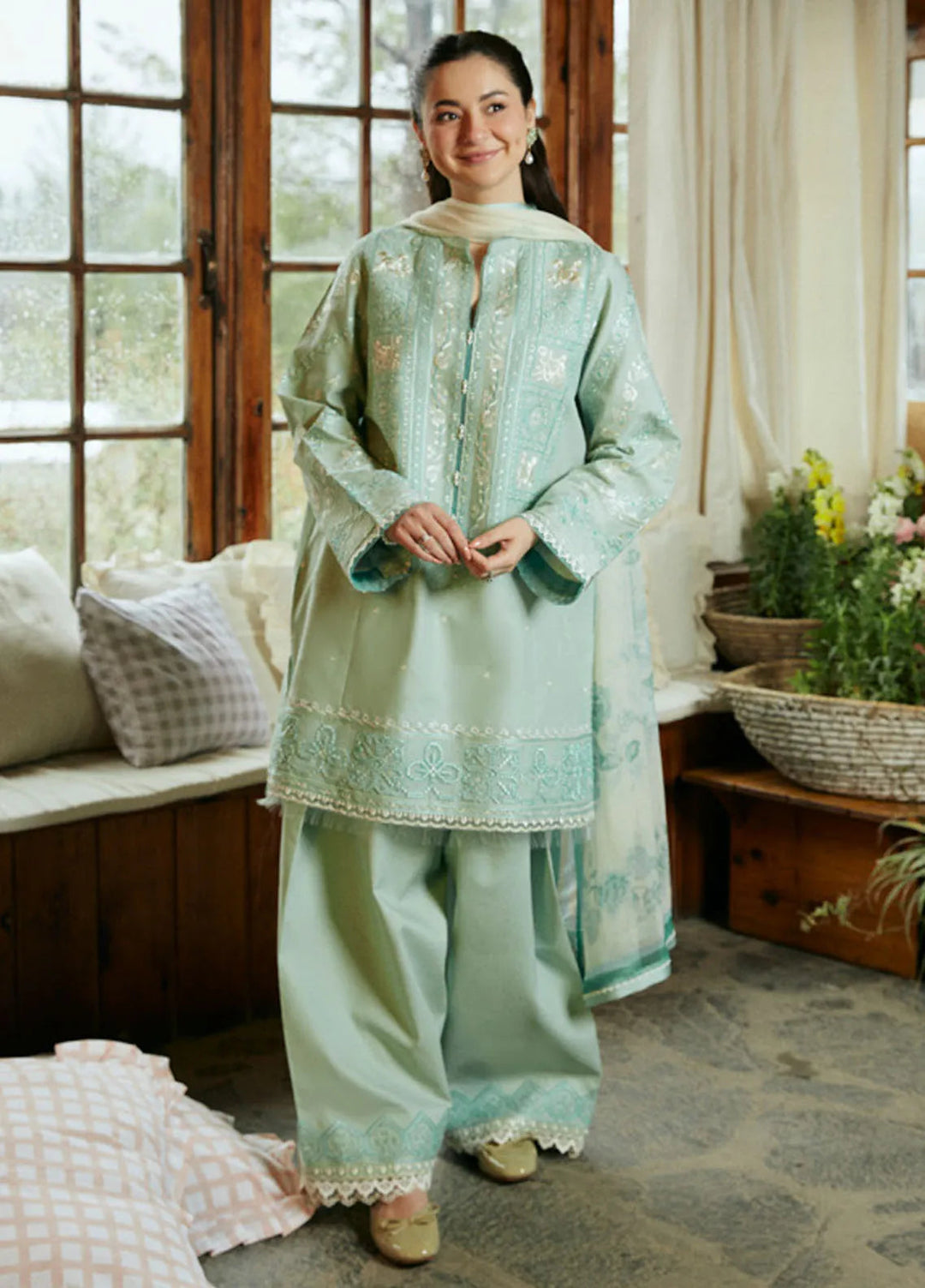 Coco by Zara Shahjahan Embroidered Lawn Suit Unstitched 3 Piece CZS24L2 6B Ayra - Summer Collection