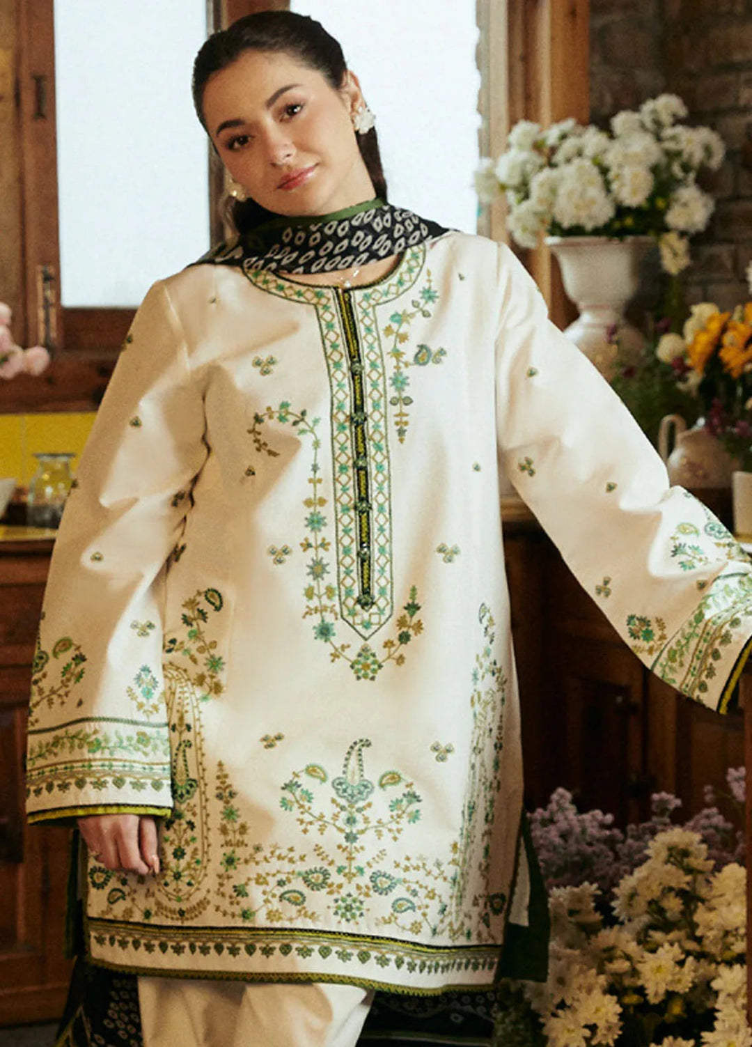 Coco by Zara Shahjahan Embroidered Lawn Suit Unstitched 3 Piece CZS24L2 7A Arela - Summer Collection