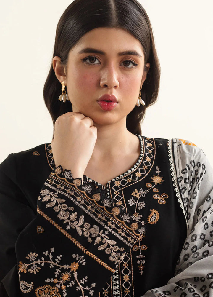 Coco by Zara Shahjahan Embroidered Lawn Suit Unstitched 3 Piece CZS24L2 7B Arela - Summer Collection