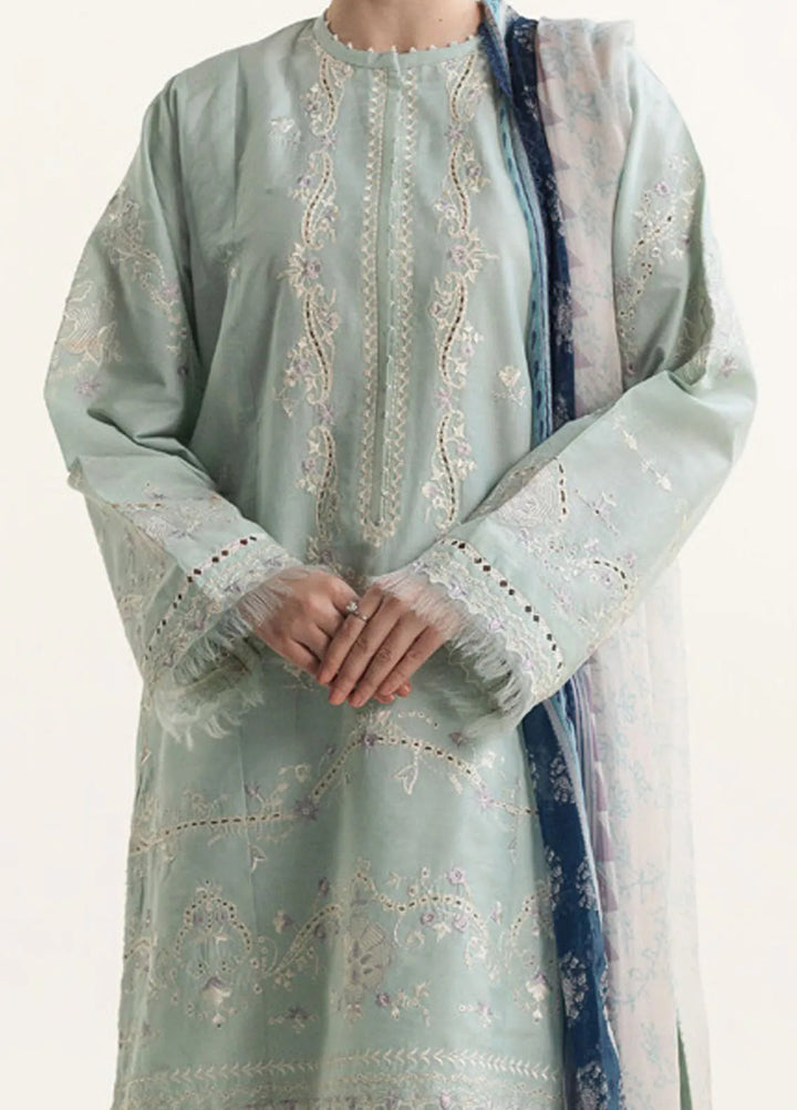 Coco by Zara Shahjahan Embroidered Lawn Suit Unstitched 3 Piece CZS24L2 8A Mira - Summer Collection