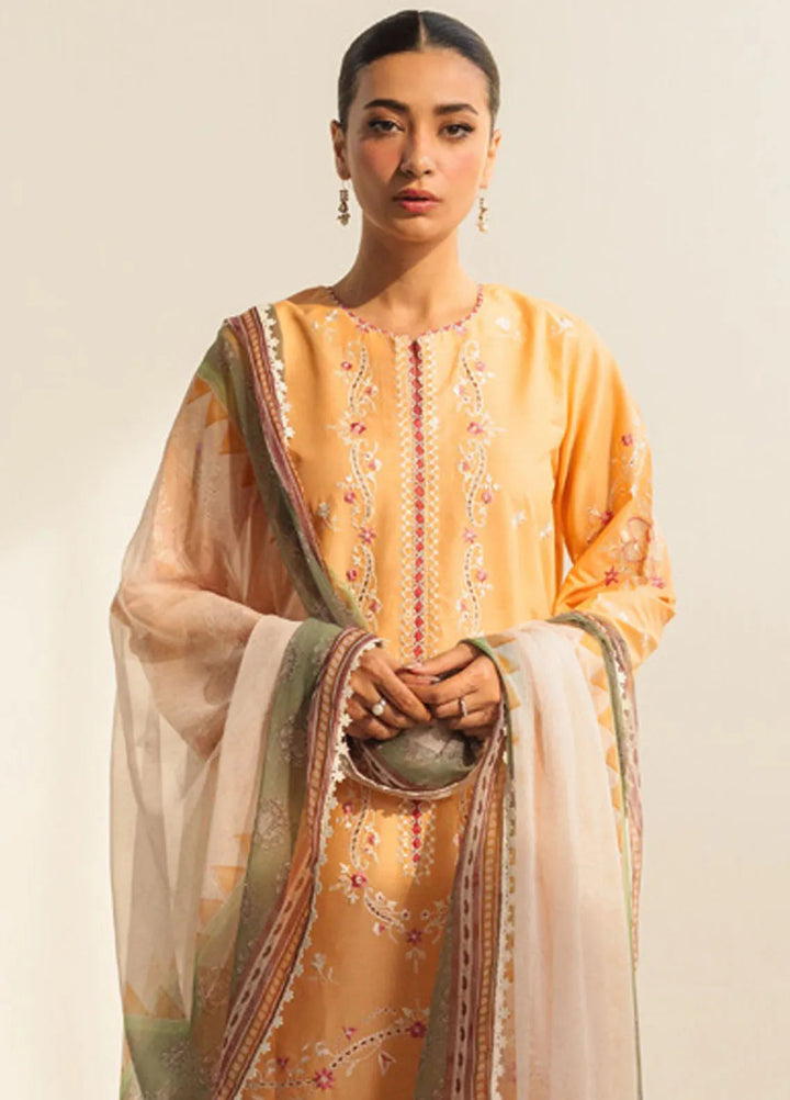 Coco by Zara Shahjahan Embroidered Lawn Suit Unstitched 3 Piece CZS24L2 8B Mira - Summer Collection