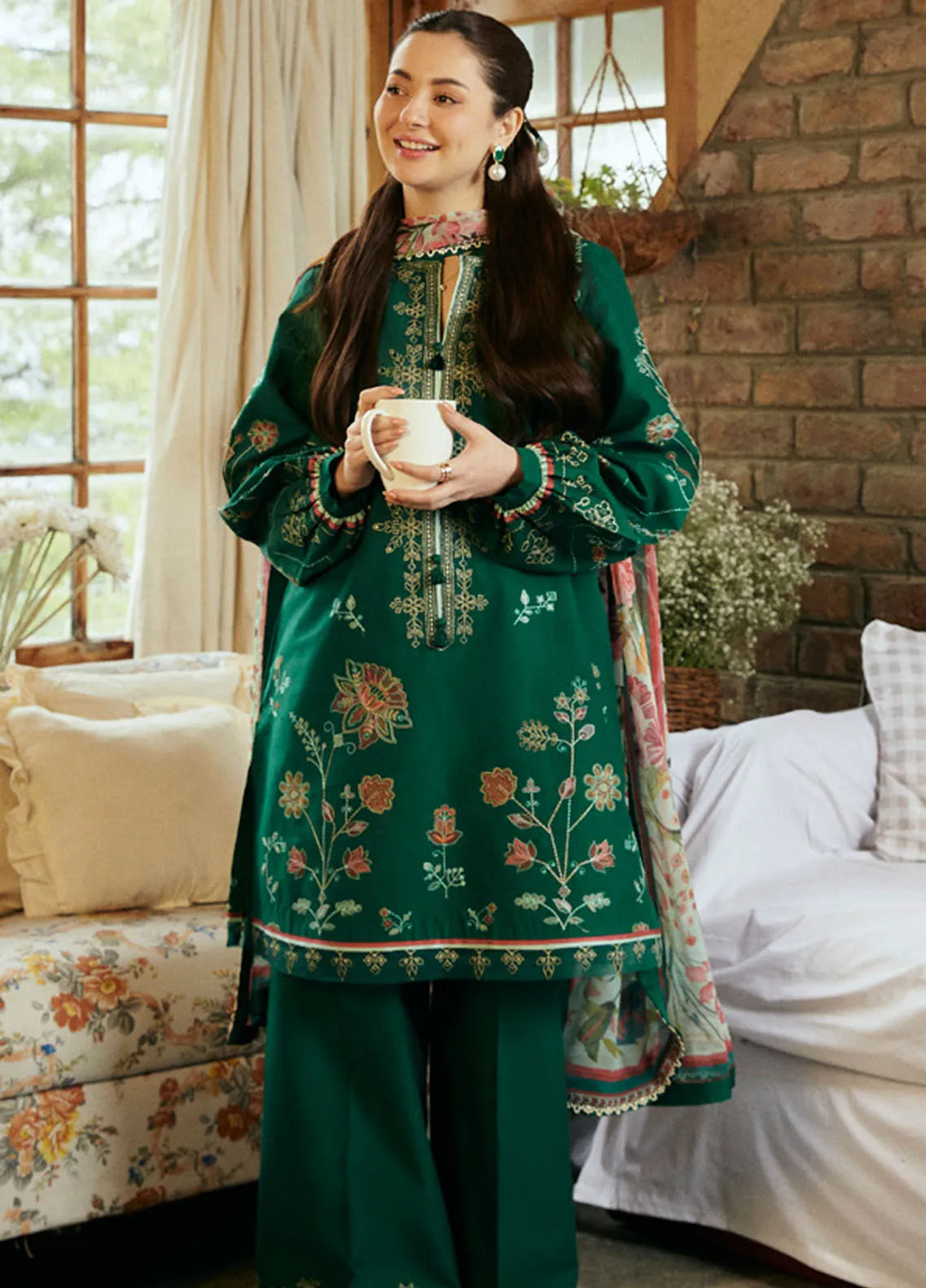 Coco by Zara Shahjahan Embroidered Lawn Suit Unstitched 3 Piece CZS24L2 9A Zaira - Summer Collection