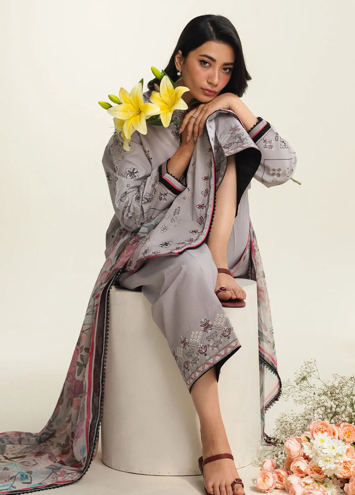 Coco by Zara Shahjahan Embroidered Lawn Suit Unstitched 3 Piece CZS24L2 9B Zaira - Summer Collection