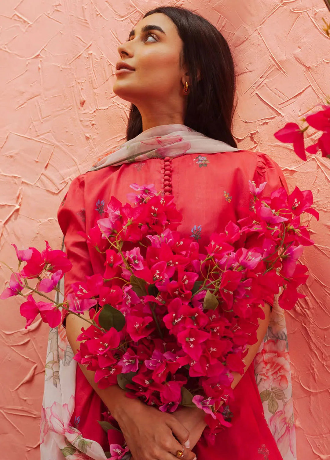 Coco By Zara Shahjahan Embroidered Lawn Suit Unstitched 3 Piece CZS24UL D-02 Coco Cherry - Summer Collection