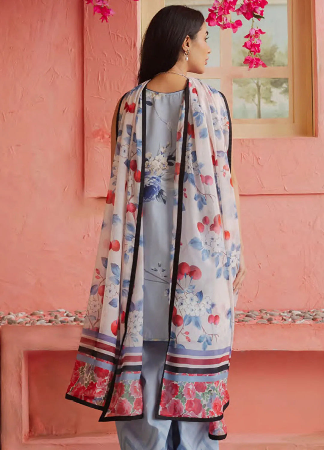 Coco By Zara Shahjahan Embroidered Lawn Suit Unstitched 3 Piece CZS24UL D-04 Blueberry - Summer Collection