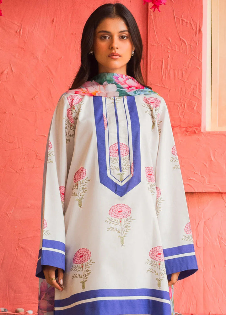 Coco By Zara Shahjahan Embroidered Lawn Suit Unstitched 3 Piece CZS24UL D-05 Melon Blush - Summer Collection