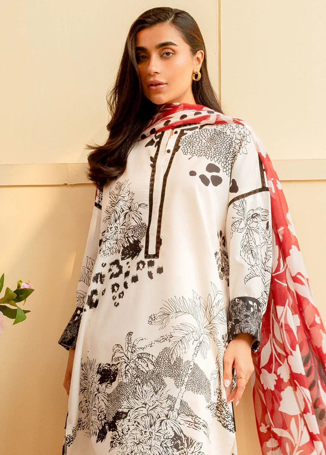 Coco By Zara Shahjahan Embroidered Lawn Suit Unstitched 3 Piece CZS24UL D-08 Plum - Summer Collection