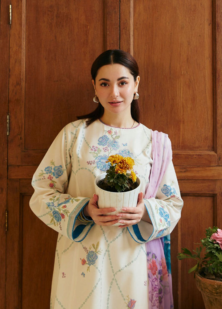 Coco by Zara Shahjahan Embroidered Lawn Suits Unstitched 3 Piece CZS24L D-10A Ruhi - Summer Collection