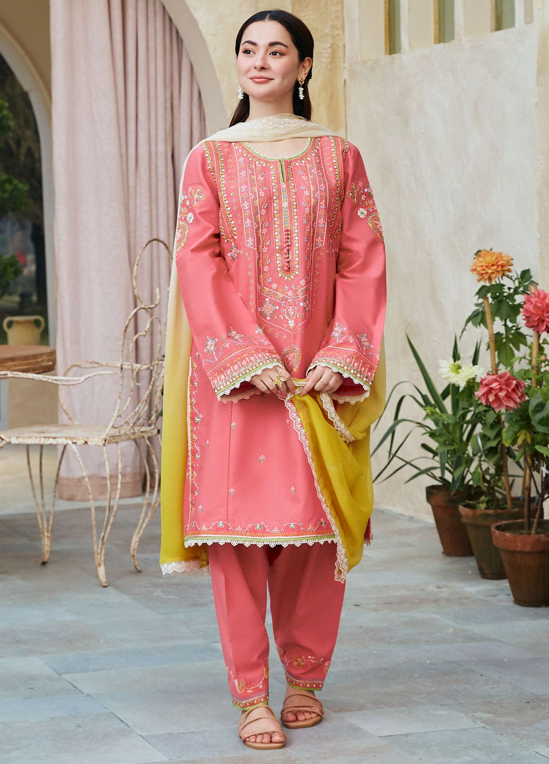 Coco by Zara Shahjahan Embroidered Lawn Suits Unstitched 3 Piece CZS24L D-2B Bano - Summer Collection