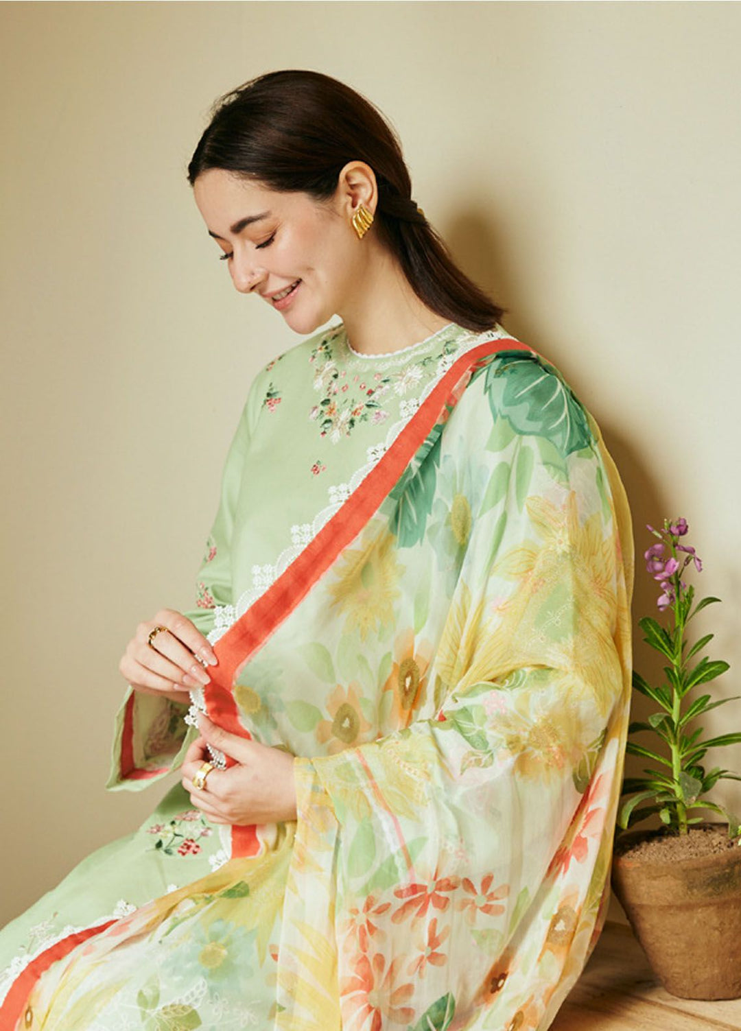 Coco by Zara Shahjahan Embroidered Lawn Suits Unstitched 3 Piece CZS24L D-4A Mahay - Summer Collection