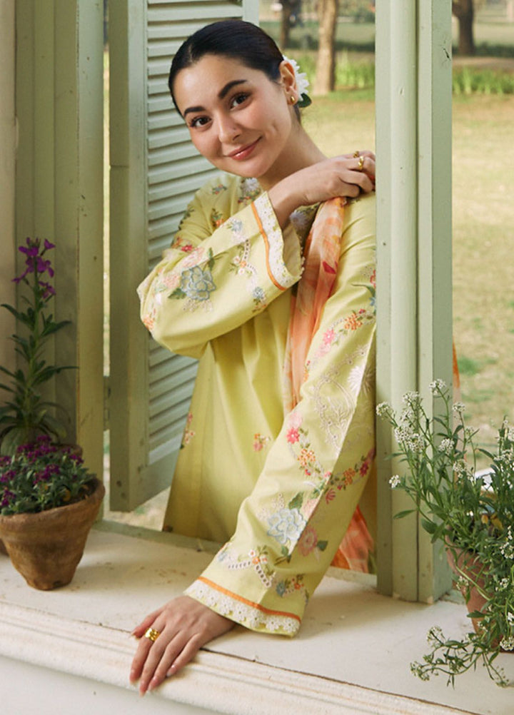 Coco by Zara Shahjahan Embroidered Lawn Suits Unstitched 3 Piece CZS24L D-4B Mahay - Summer Collection