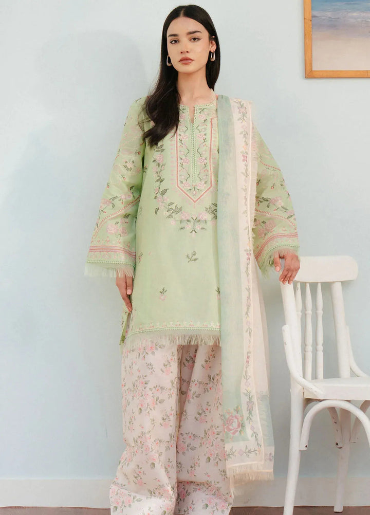 Coco By Zara Shahjahan Embroidered Lawn Suits Unstitched 3 Piece CZS25L D2A Serene - Summer Collection
