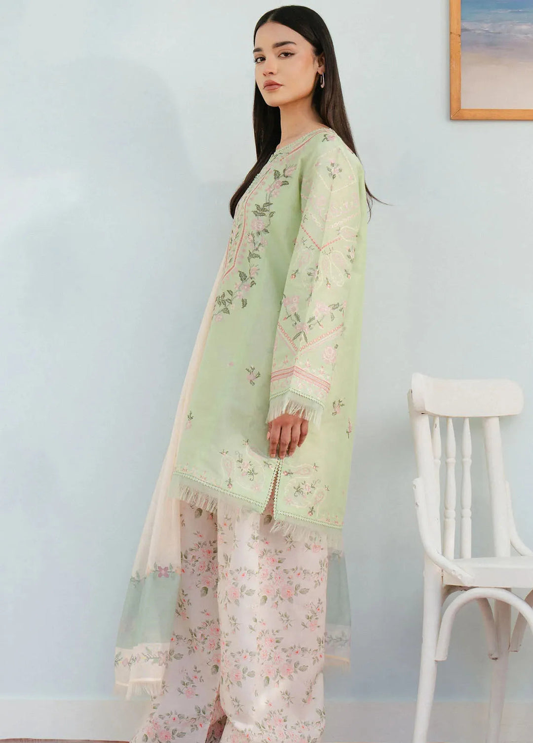 Coco By Zara Shahjahan Embroidered Lawn Suits Unstitched 3 Piece CZS25L D2A Serene - Summer Collection