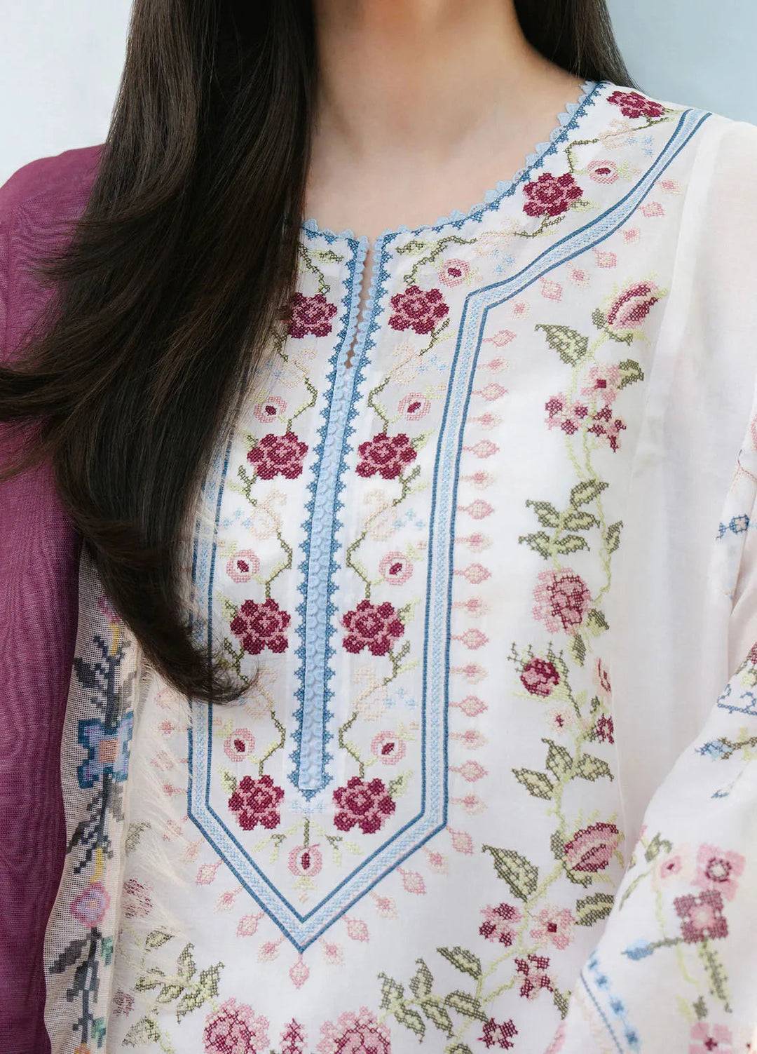 Coco By Zara Shahjahan Embroidered Lawn Suits Unstitched 3 Piece CZS25L D2B Serene - Summer Collection