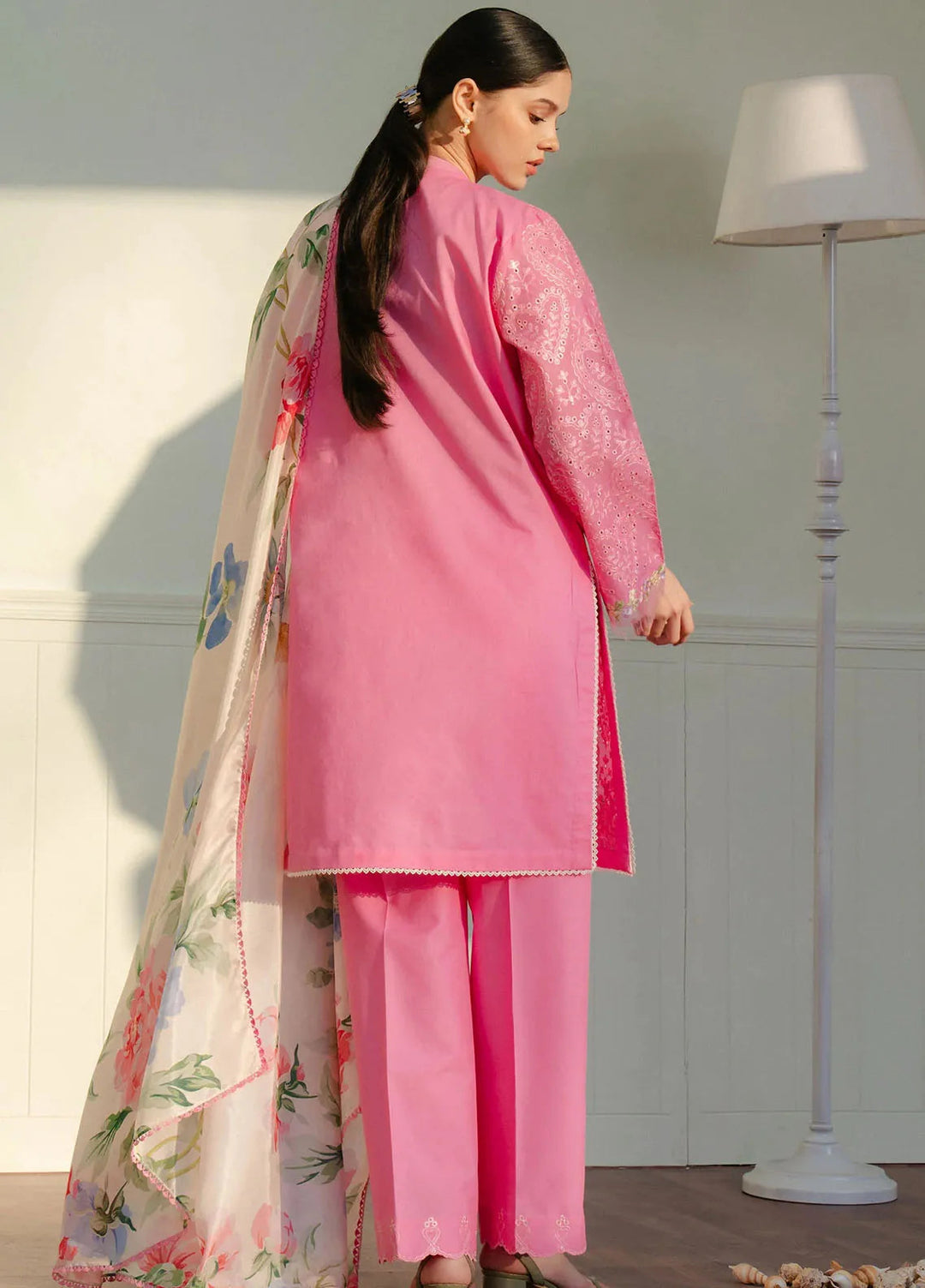 Coco By Zara Shahjahan Embroidered Lawn Suits Unstitched 3 Piece CZS25L D3A Tina - Summer Collection