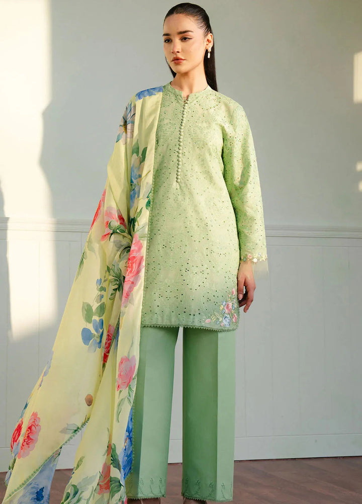Coco By Zara Shahjahan Embroidered Lawn Suits Unstitched 3 Piece CZS25L D3B Tina - Summer Collection