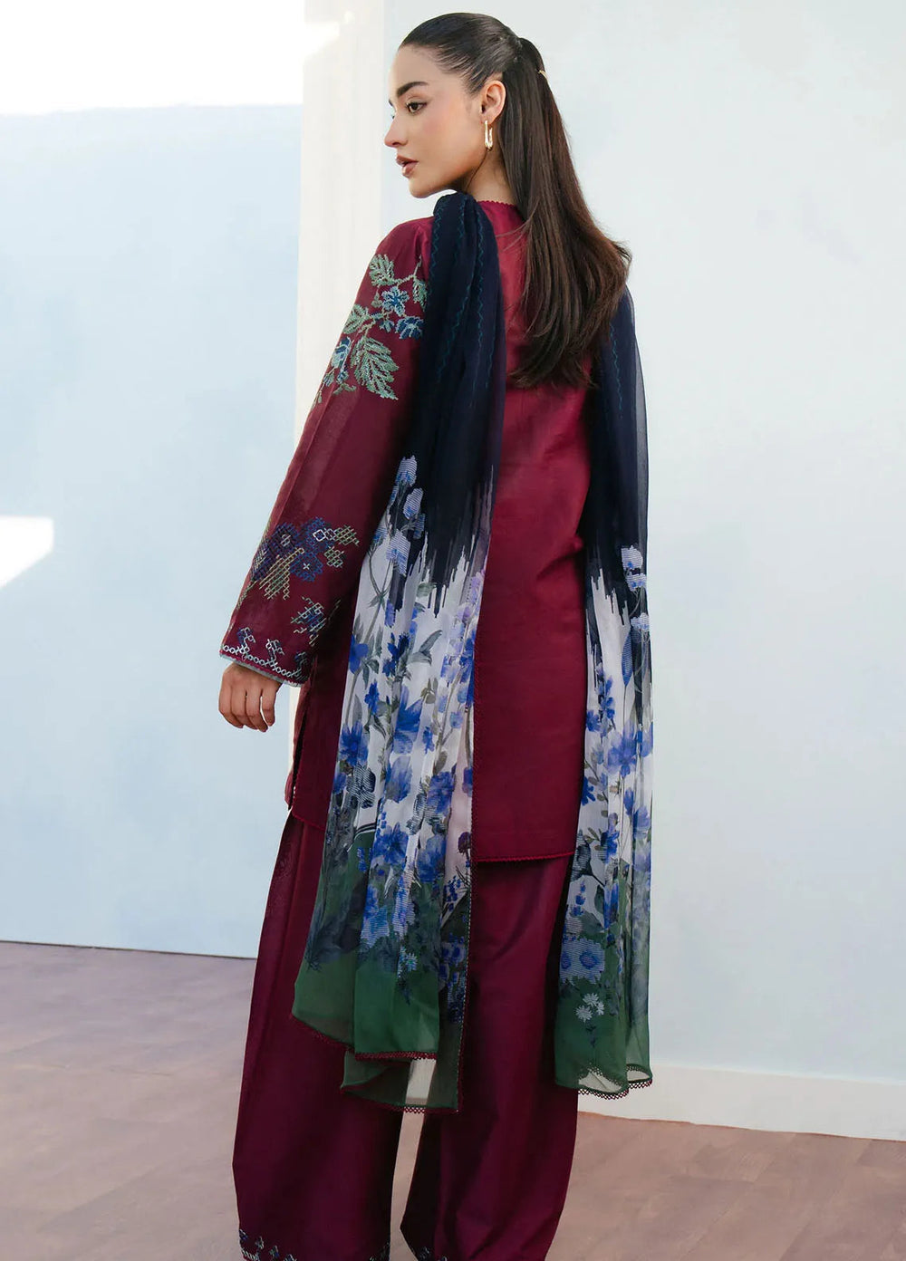 Coco By Zara Shahjahan Embroidered Lawn Suits Unstitched 3 Piece CZS25L D4B Freya - Summer Collection