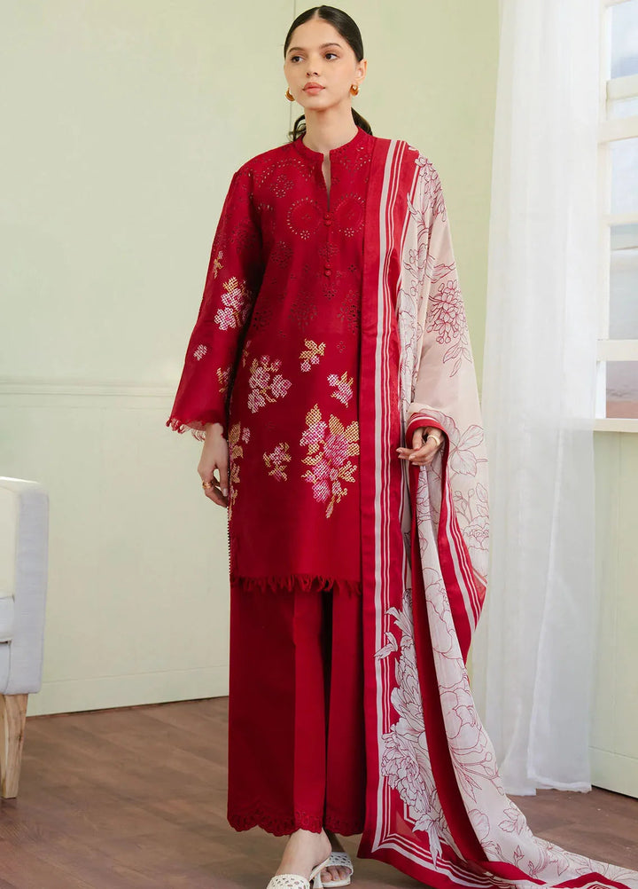 Coco By Zara Shahjahan Embroidered Lawn Suits Unstitched 3 Piece CZS25L D6A Vali - Summer Collection