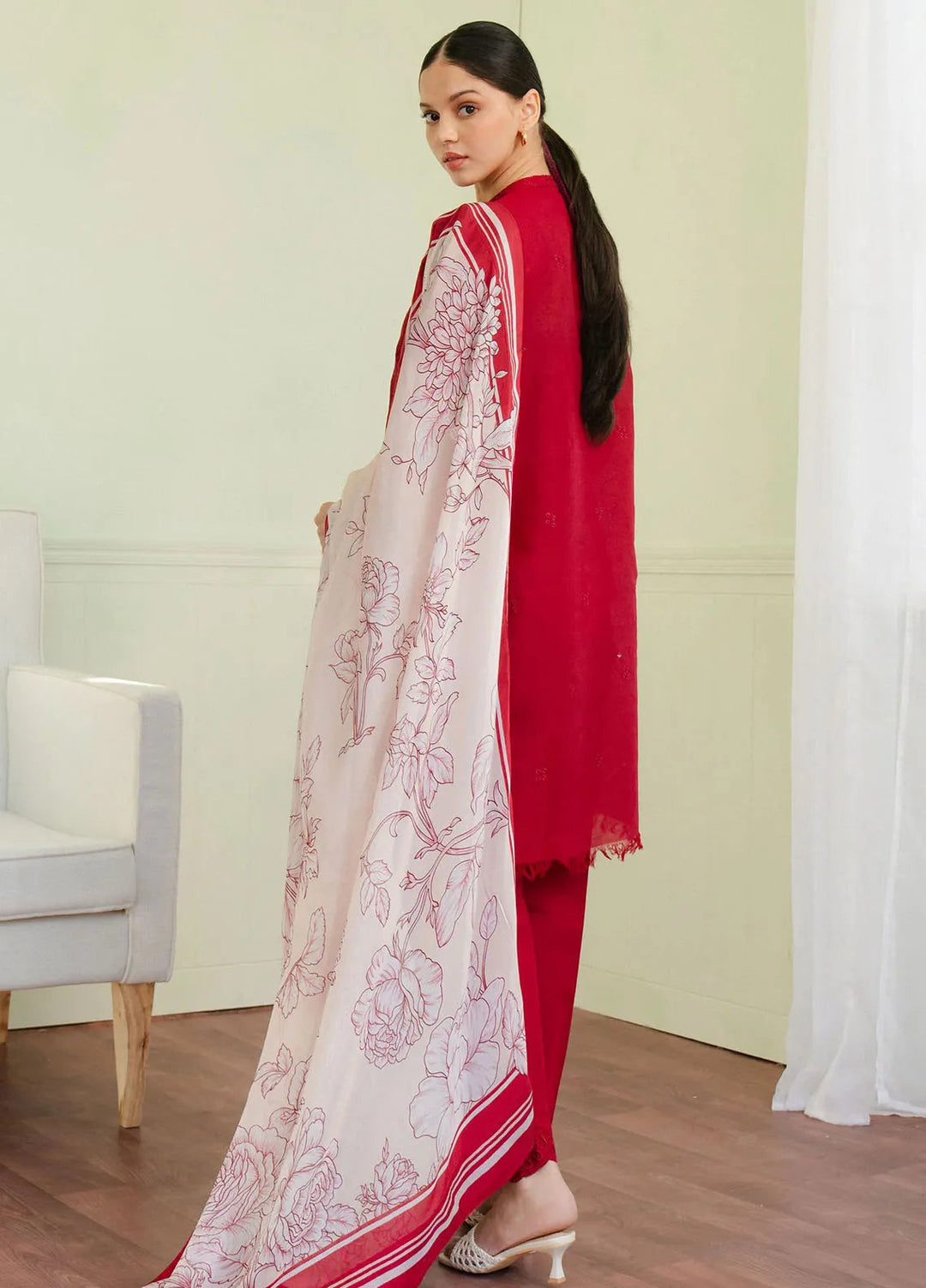 Coco By Zara Shahjahan Embroidered Lawn Suits Unstitched 3 Piece CZS25L D6A Vali - Summer Collection