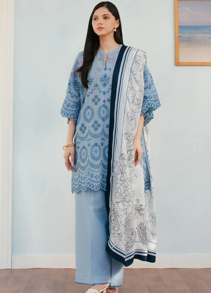 Coco By Zara Shahjahan Embroidered Lawn Suits Unstitched 3 Piece CZS25L D6B Vali - Summer Collection