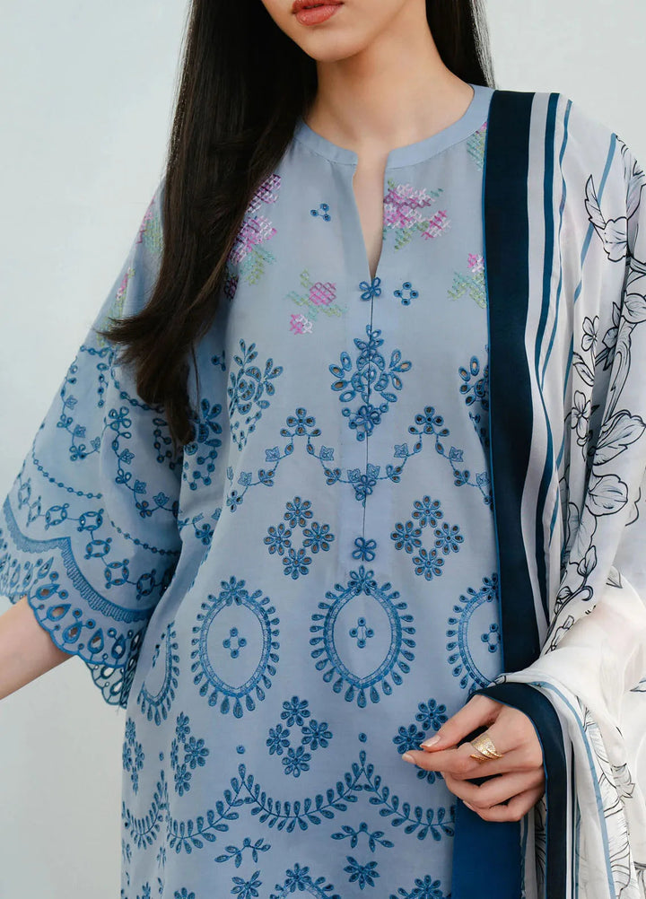 Coco By Zara Shahjahan Embroidered Lawn Suits Unstitched 3 Piece CZS25L D6B Vali - Summer Collection