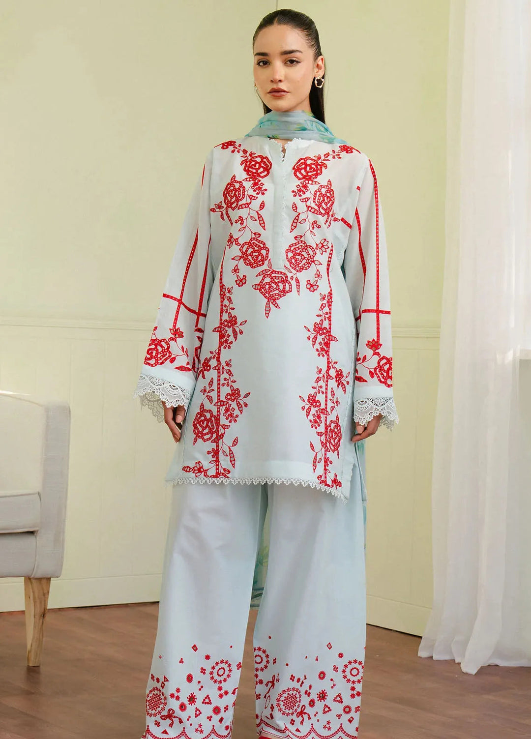 Coco By Zara Shahjahan Embroidered Lawn Suits Unstitched 3 Piece CZS25L D7A Eclat - Summer Collection