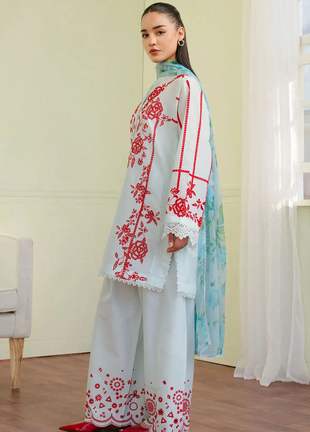 Coco By Zara Shahjahan Embroidered Lawn Suits Unstitched 3 Piece CZS25L D7A Eclat - Summer Collection