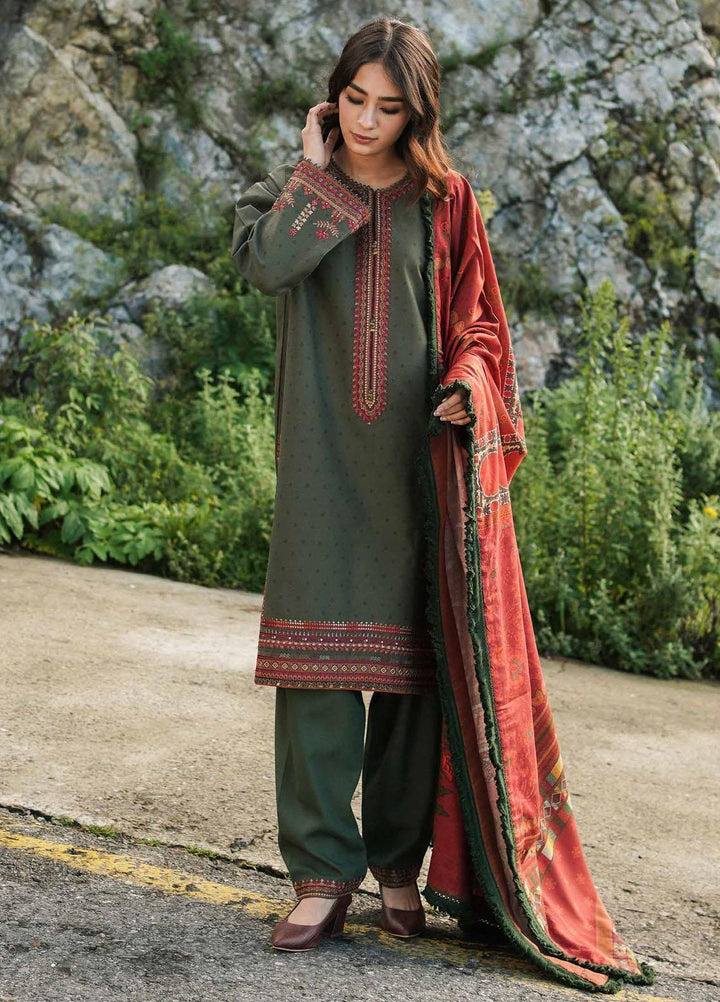 Coco By Zara Shahjahan Embroidered Linen Suits Unstitched 3 Piece CZS22W 7A - Winter Collection