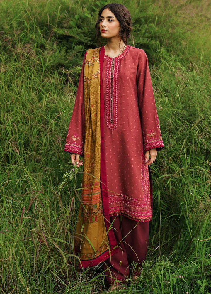 Coco By Zara Shahjahan Embroidered Linen Suits Unstitched 3 Piece CZS22W 7B - Winter Collection