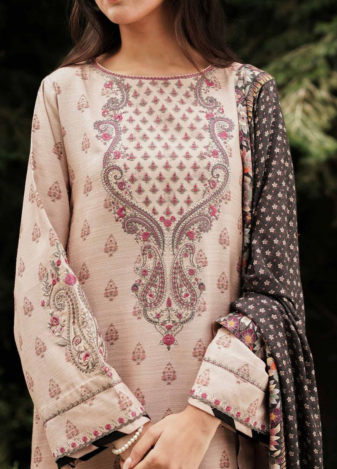 Coco By Zara Shahjahan Embroidered Mono Long Suits Unstitched 3 Piece CZS22W 3A - Winter Collection
